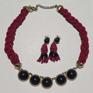 Talbots Cabochon Necklace and Earrings Set